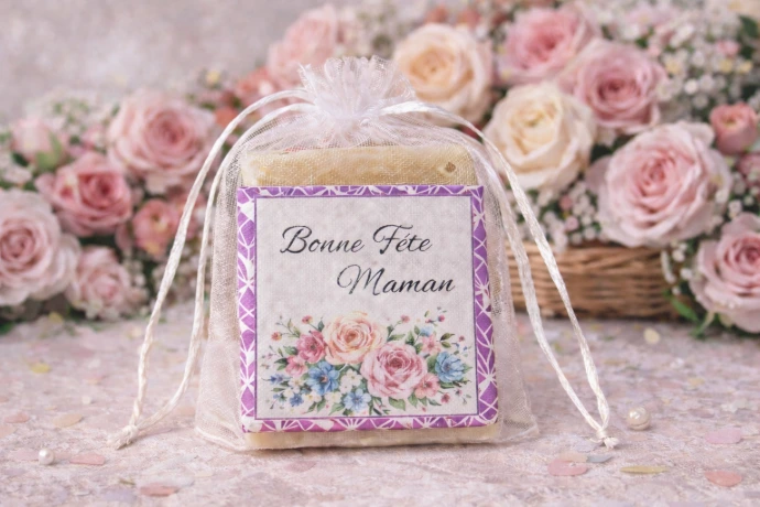 Anniversaire, savon, miel, prénom, évènement, personnalisation, perso, pochette, individuel, naturel, mariage, communion, fête, mère, père, fille, fils, fille, garçon, bio